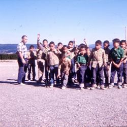 Photographs of students outside at the Lejac Indian Residential School