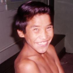 Photographs of boys getting haircuts