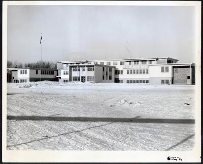 Photograph of the new Moose Fort Residential School building