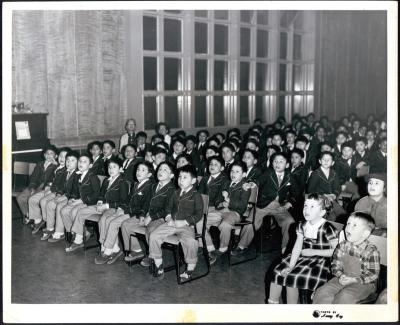 Photograph of students in an auditorium