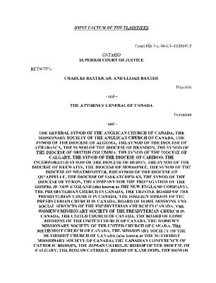 Joint factum of the plaintiffs (part 1 of 3)