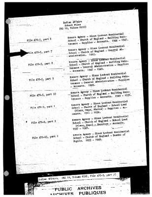 Sioux Lookout Residential School general administation files
