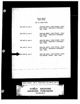 Moose Factory school death records