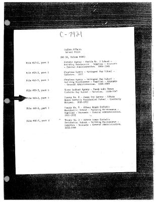 Albany Roman Catholic Residential School quarterly returns (part 1 of 5)