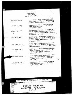 Sioux Lookout Residential School land and accounts files