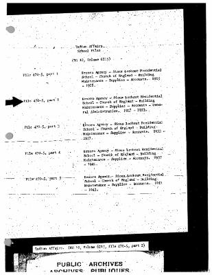 Sioux Lookout Residential School mainteance and administation files