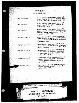 Sioux Lookout Residential School student death records