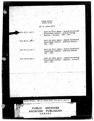 Spanish Residential School medical and accounts records