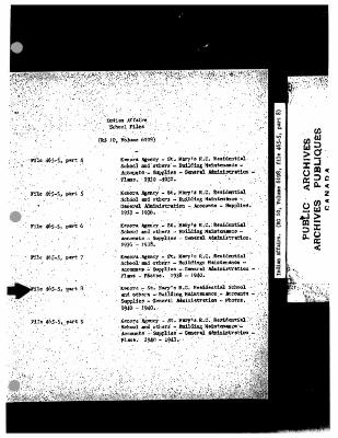 St. Mary's Roman Catholic Indian Residential School maintenance and administration files