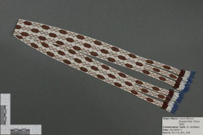 Red and white diamond sash