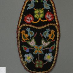 Beaded pouch with birds and floral pattern