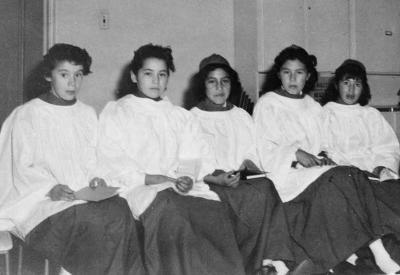 Photograph of choir girls from St. Thomas' Church at All Saints in Toronto