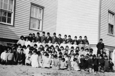 Photograph of a group of students of All Saints in Lac la Ronge