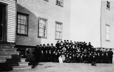 Photograph of a class of boys, Lac la Ronge