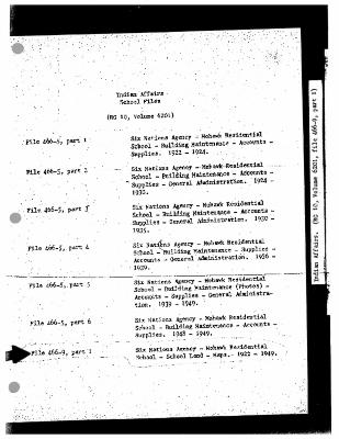 Mohawk Indian Residential School land records (part 1 of 2)