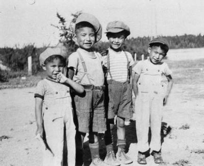 Photograph of four junior students