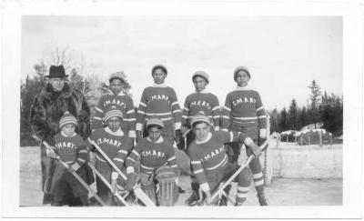 Photographs of students, staff, and buildings