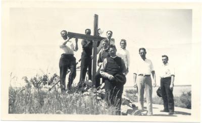 Photographs of students, staff, and the cemetery at St. Mary's