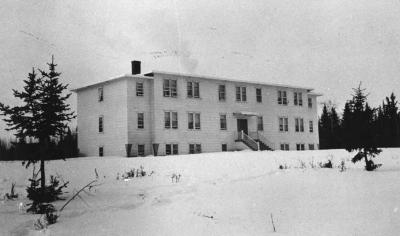 Photograph of the new St. John's Residnetial School building