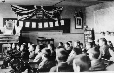Photograph of students in class