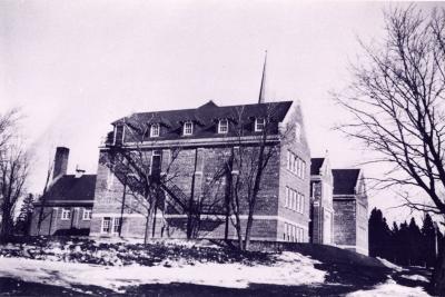 Photograph of St. Paul's Residential School in Cardston, side view