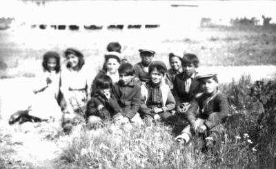 Photograph of students outside