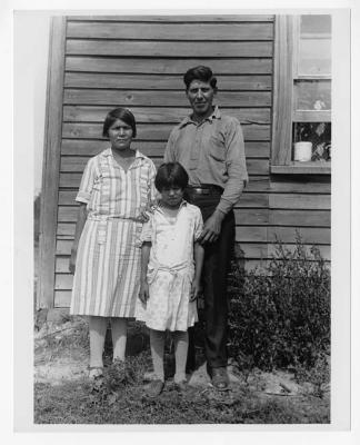 Photograph of Ernest Bisaviller and family at Serpent River