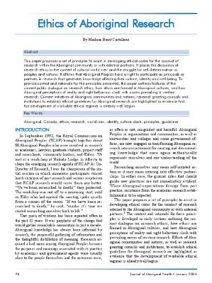 Ethics of Aboriginal research