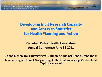 Developing Inuit research capacity and access to statistics for health planning and action