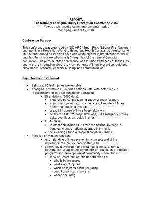 Toward community action on Aboriginal injuries