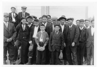 Photograph of a group of men at Batchawana