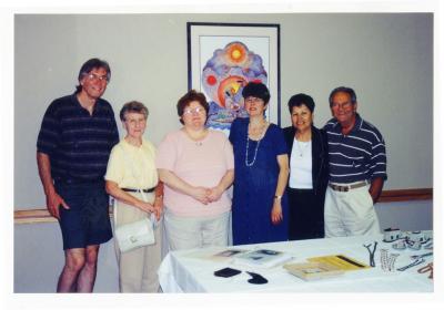 Photographs of a tea and artifact display