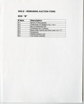 Ingle-Shingwauk heritage fund bequest list