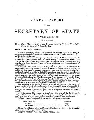 Annual report of the secretary of state for the year 1868