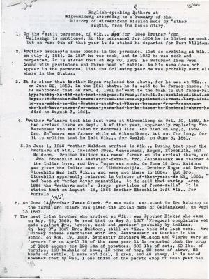 English-speaking Brothers at Wikwemikong