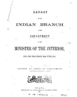 Report of the Indian Branch of the Department of the Minister of the Interior for the year ended June 1873