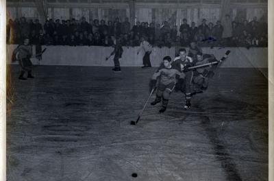 Photograph of a hockey game