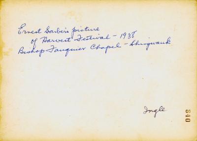 Photograph of harvest festival at Bishop Fauquier Memorial Chapel