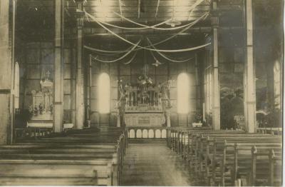 Photographs of school grounds, students, and staff