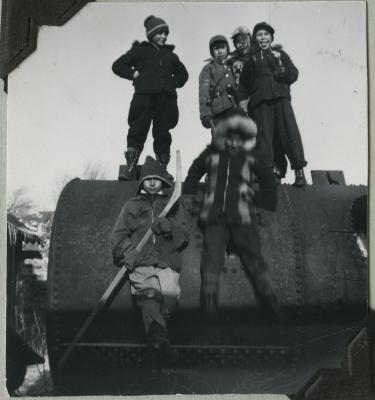 Photographs of outdoor activities and boys school events