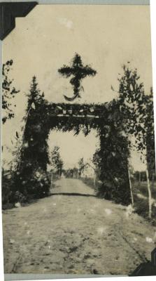 Photographs of students and staff on the river