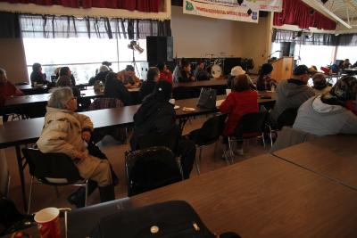 Photographs of presentation from the Spanish residential school reunion