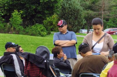 Photographs of drum making and outdoor activities