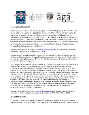 Why the Caged Bird Sings: Here I am, event press release