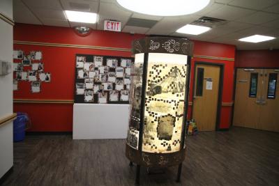 Photographs of Children to Children art installation at Algoma university