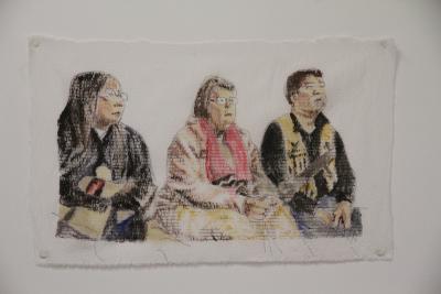 Photographs of Chief Theresa Spence waiting for a response by Roxanne Martin