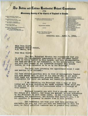 Letter to Dora Cliff from the secretary of the commission and a letter from Dora Cliff to Don Jackson