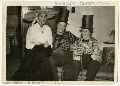 Photograph of Kay Lindsay, Barbara Brown and Student