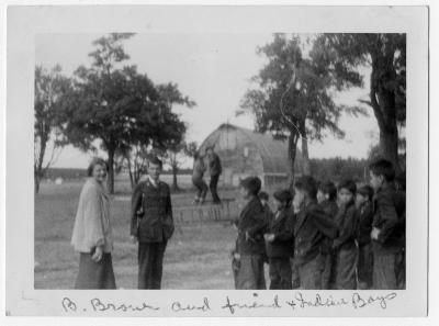 Photograph of Barbara Brown and friend and boys