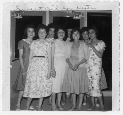 Photograph of sweet girl graduates